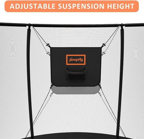 Jumpfly Trampoline Basketball Hoop - Trampoline Basketball Hoop Attachment with Enclosure, 2 Mini Basketballs & 1 Pump - Soft Materials & Breakaway Rim for Safe Dunking in Saudi Arabia