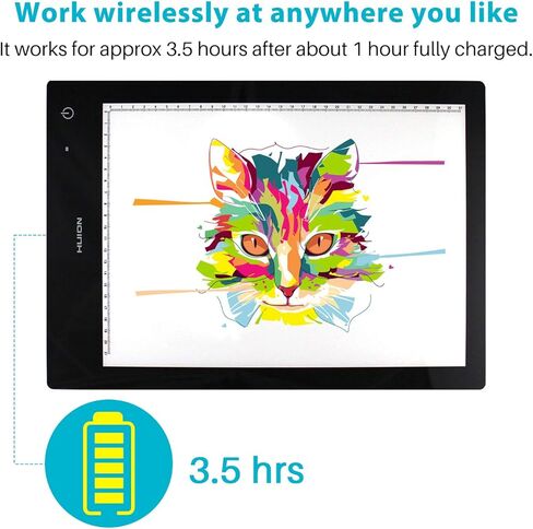 HUION LB4 Light Box Wireless Battery Powered Ultra Thin Portable A4 Size LED Light - 12.6x9 بوصة in Kuwait
