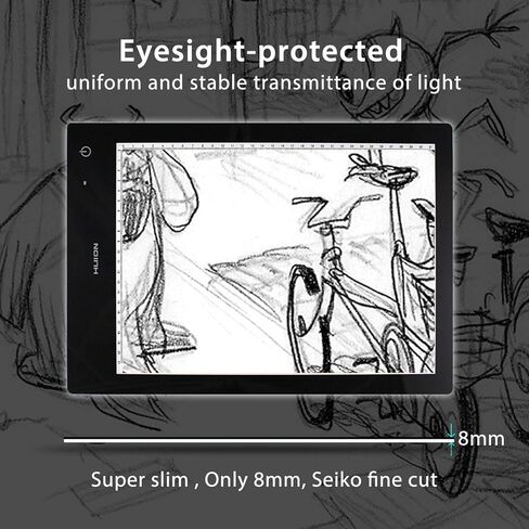 HUION LB4 Light Box Wireless Battery Powered Ultra Thin Portable A4 Size LED Light - 12.6x9 بوصة in Kuwait