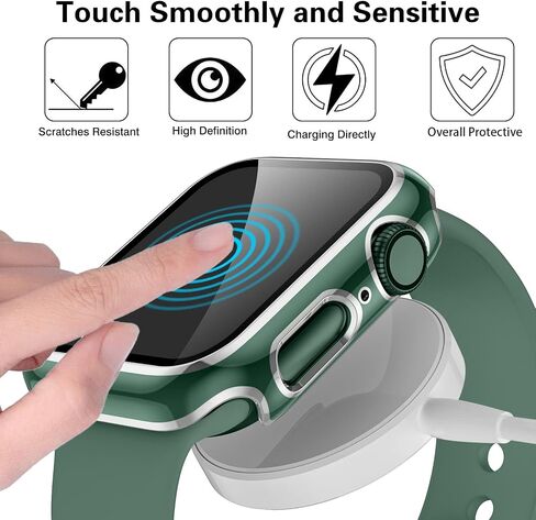 GEAK Hard Cover Compatible for Apple Watch Case 40mm with Screen Protector, Full Coverage Hard PC Cover with Rose Gold Edge Screen Protector for Women Men iWatch 40mm Series 6/5/4/SE Black/Rose Gold in Kuwait