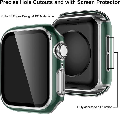 GEAK Hard Cover Compatible for Apple Watch Case 40mm with Screen Protector, Full Coverage Hard PC Cover with Rose Gold Edge Screen Protector for Women Men iWatch 40mm Series 6/5/4/SE Black/Rose Gold in Kuwait