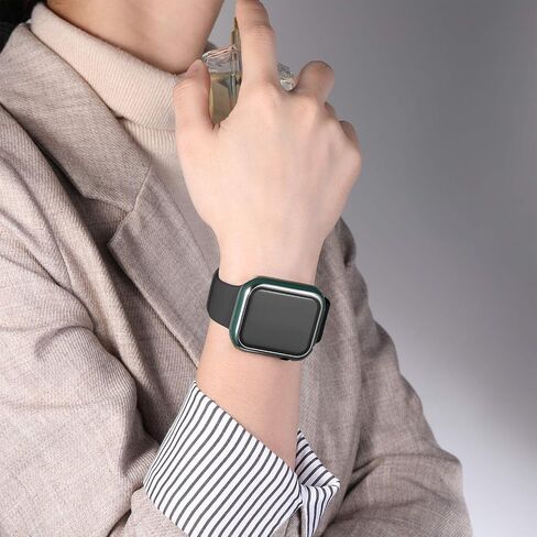 GEAK Hard Cover Compatible for Apple Watch Case 40mm with Screen Protector, Full Coverage Hard PC Cover with Rose Gold Edge Screen Protector for Women Men iWatch 40mm Series 6/5/4/SE Black/Rose Gold in Kuwait