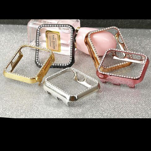 Secbolt Dressy Case Compatible with Apple Watch Band, Bling Cover Bumper Protective Frame Screen Protector for iWatch SE Series 6/5/4/3/2/1 in Saudi Arabia
