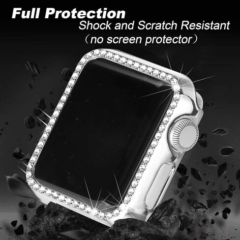 Secbolt Dressy Case Compatible with Apple Watch Band, Bling Cover Bumper Protective Frame Screen Protector for iWatch SE Series 6/5/4/3/2/1 in Saudi Arabia