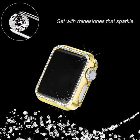 Secbolt Dressy Case Compatible with Apple Watch Band, Bling Cover Bumper Protective Frame Screen Protector for iWatch SE Series 6/5/4/3/2/1 in Saudi Arabia