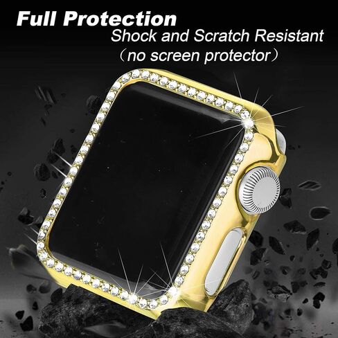 Secbolt Dressy Case Compatible with Apple Watch Band, Bling Cover Bumper Protective Frame Screen Protector for iWatch SE Series 6/5/4/3/2/1 in Saudi Arabia