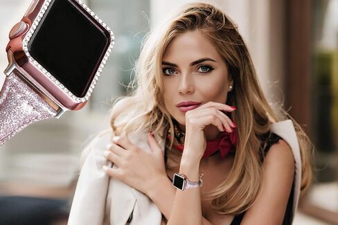 Secbolt Dressy Case Compatible with Apple Watch Band, Bling Cover Bumper Protective Frame Screen Protector for iWatch SE Series 6/5/4/3/2/1 in Saudi Arabia