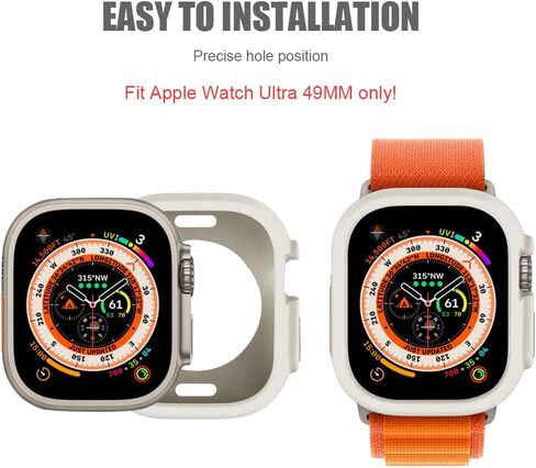 حافظة SIXFU مكونة من 6 قطع مصممة لساعة Apple Watch Ultra 49 مم، ملحقات حافظة ناعمة ممتصة للصدمات غطاء كامل بما في ذلك زر iWatch Ultra (أسود، شفاف، برتقالي، وردي، أخضر، أبيض) in Kuwait