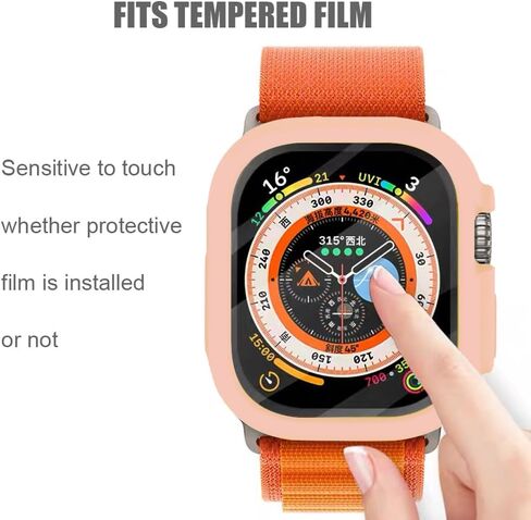 حافظة SIXFU مكونة من 6 قطع مصممة لساعة Apple Watch Ultra 49 مم، ملحقات حافظة ناعمة ممتصة للصدمات غطاء كامل بما في ذلك زر iWatch Ultra (أسود، شفاف، برتقالي، وردي، أخضر، أبيض) in Kuwait