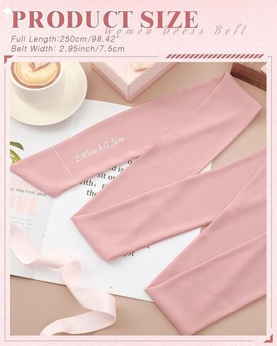 Glitopper Women Chiffon Sash Belt Dress Sash Waist Belt for Special Occasion Bridal Wedding Prom Formal 3'' Wide in Saudi Arabia