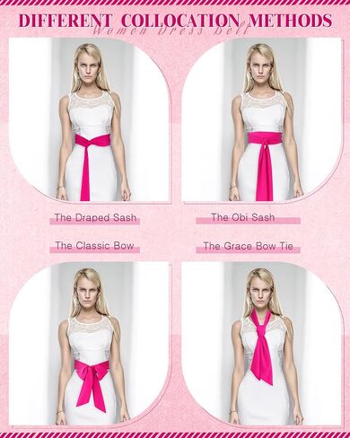 Glitopper Women Chiffon Sash Belt Dress Sash Waist Belt for Special Occasion Bridal Wedding Prom Formal 3'' Wide in Saudi Arabia