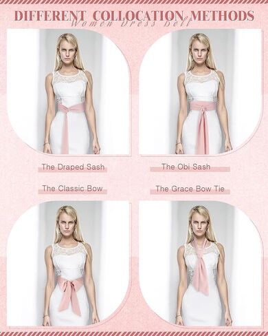 Glitopper Women Chiffon Sash Belt Dress Sash Waist Belt for Special Occasion Bridal Wedding Prom Formal 3'' Wide in Saudi Arabia