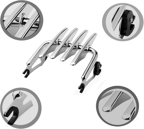 رف أمتعة قابل للفصل متوافق مع Harley Touring، رف أمتعة التركيب متوافق مع Harley Davidson Street Glide Road Glide Road King Electra Glide Ultra Limited 2009-2024 in Kuwait