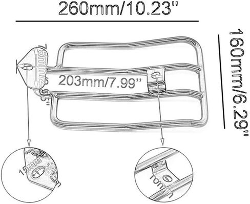 DgNeLai Motorcycle Luggage Rack Support Shelf Fits Rear Solo Seat 180mm (7") Compatible with Harley Harley XL Sportsters Iron 48 883 XL1200 2004-2015 in Saudi Arabia