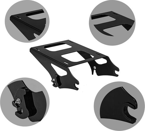 رف أمتعة قابل للفصل مكون من قطعتين من حزمة الرحلات، رف أمتعة قابل للتركيب متوافق مع Harley Davidson Touring Street Glide Road King Electra Glide 2014-2024 in Kuwait