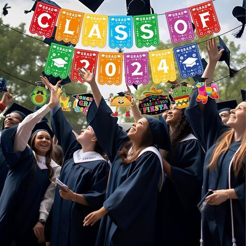 Mexican Graduation Decorations, NO-DIY Fiesta Graduation Party Decorations includes Class of 2024 Banner and Taco Graduation Party Decorations 2024 Garland, Fiesta De Graduacion Decoracion for Party in Saudi Arabia