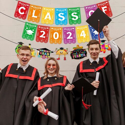 Mexican Graduation Decorations, NO-DIY Fiesta Graduation Party Decorations includes Class of 2024 Banner and Taco Graduation Party Decorations 2024 Garland, Fiesta De Graduacion Decoracion for Party in Saudi Arabia