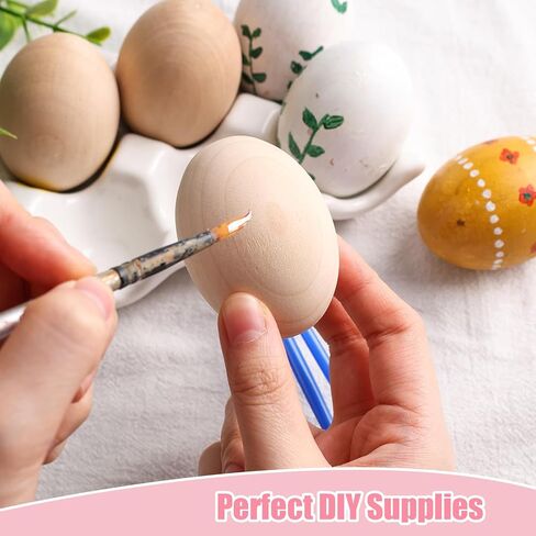 8 قطع من البيض الخشبي المزيف من BigOtters، لعبة البيض الصناعي بيضة عيد الفصح الخشبية للحرف اليدوية، بيض الدجاج المزيف، بيض التعشيش، ديكور المنزل لعيد الفصح in Kuwait