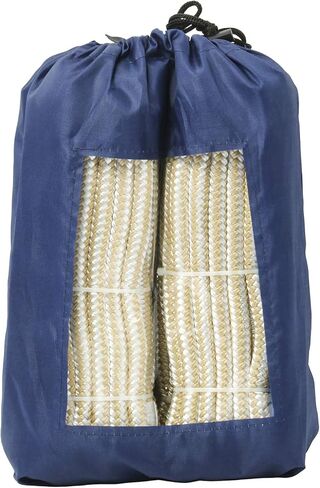 NovelBee 4 Pack of 3/8“x15’ Double Braid Nylon Dockline,Mooring Rope Dock Line,Working Load Limit 660 lbs,Breaking Strength 3,300 lbs (White/Gold) in Saudi Arabia