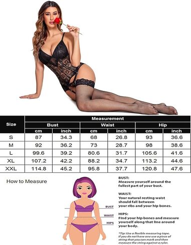 Avidlove Sexy Lingerie Set for Women Naughty Tummy Control Lingerie Garter Boudoir Outfits Black + Stocking in Saudi Arabia