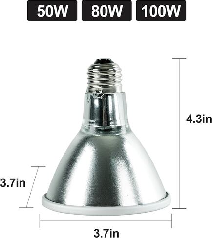 REPTI ZOO Reptile Basking Heat Lamp Bulb, 100W Splashproof Energy Saving Deep Heater Non-Luminous Carbon Infrared Heat Bulb for Reptile Amphibians in Saudi Arabia