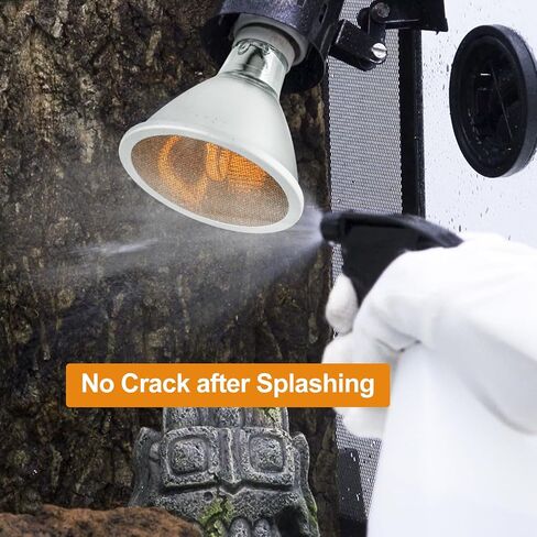 REPTI ZOO Reptile Basking Heat Lamp Bulb, 100W Splashproof Energy Saving Deep Heater Non-Luminous Carbon Infrared Heat Bulb for Reptile Amphibians in Saudi Arabia
