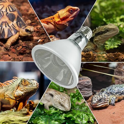 REPTI ZOO Reptile Basking Heat Lamp Bulb, 100W Splashproof Energy Saving Deep Heater Non-Luminous Carbon Infrared Heat Bulb for Reptile Amphibians in Saudi Arabia