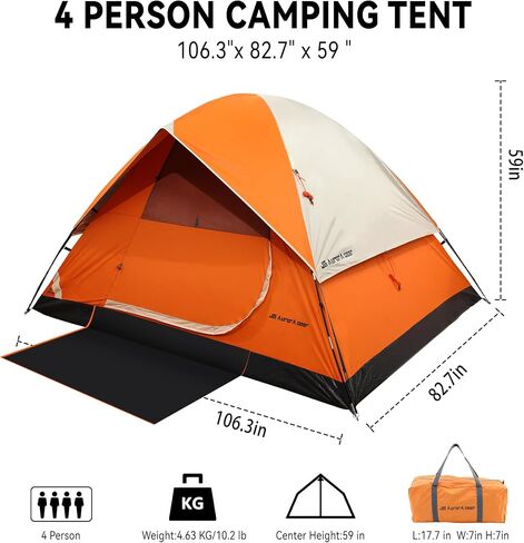 2 Person Camping Tent 4 Person Tents for Camping Windproof Tents for Camping Hiking Backpacking Traveling 2/3/4 Family People Tents for Camping Portable Tent with Carry Bag in Saudi Arabia