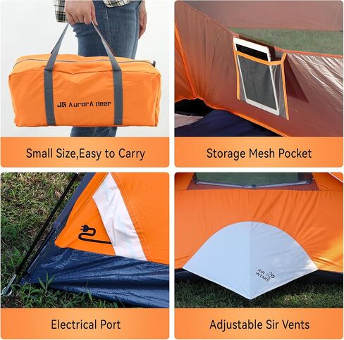 2 Person Camping Tent 4 Person Tents for Camping Windproof Tents for Camping Hiking Backpacking Traveling 2/3/4 Family People Tents for Camping Portable Tent with Carry Bag in Saudi Arabia