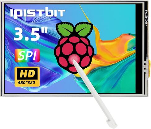 شاشة لمس iPistBit مقاس 3.5 بوصة، شاشة LCD TFT SPI مقاس 480 × 320 بوصة متوافقة مع Raspberry Pi 5/4/3/2/Zero/B/B+ in Kuwait