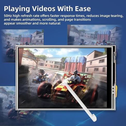 شاشة لمس iPistBit مقاس 3.5 بوصة، شاشة LCD TFT SPI مقاس 480 × 320 بوصة متوافقة مع Raspberry Pi 5/4/3/2/Zero/B/B+ in Kuwait