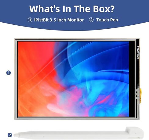شاشة لمس iPistBit مقاس 3.5 بوصة، شاشة LCD TFT SPI مقاس 480 × 320 بوصة متوافقة مع Raspberry Pi 5/4/3/2/Zero/B/B+ in Kuwait