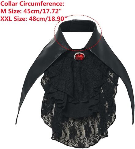 ANDHOM Womens Gothic Lace Ruffle Shawl Collar Detachable Collar for a Steampunk Twist in Saudi Arabia