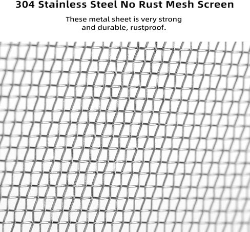 YiJiLi 2pack 304 شبكة سلكية من الفولاذ المقاوم للصدأ، 20 شبكة من الفولاذ - لا تصدأ أبدًا فتحة 1 مم تبقي القوارض خارجًا أو تجعل أي أشكال سهلة القطع ومستقيمة، مع قفازات مقاومة للقطع (12.2 × 24 بوصة / 31 * 61 سم) in Kuwait