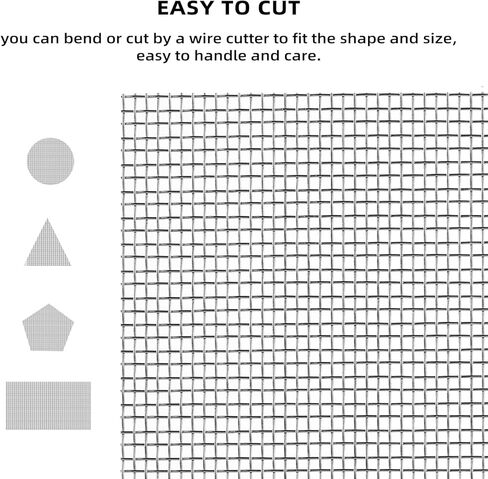 YiJiLi 2pack 304 شبكة سلكية من الفولاذ المقاوم للصدأ، 20 شبكة من الفولاذ - لا تصدأ أبدًا فتحة 1 مم تبقي القوارض خارجًا أو تجعل أي أشكال سهلة القطع ومستقيمة، مع قفازات مقاومة للقطع (12.2 × 24 بوصة / 31 * 61 سم) in Kuwait