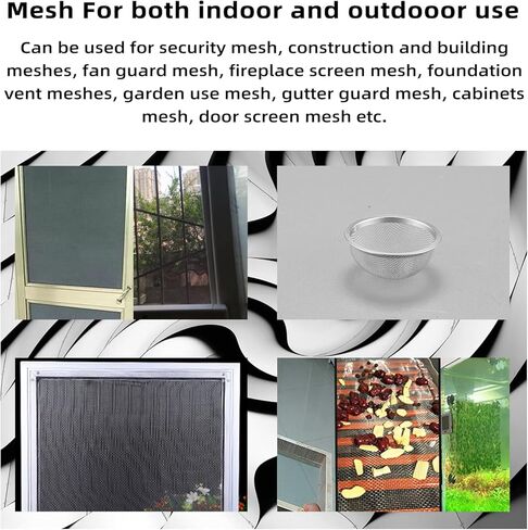 YiJiLi 2pack 304 شبكة سلكية من الفولاذ المقاوم للصدأ، 20 شبكة من الفولاذ - لا تصدأ أبدًا فتحة 1 مم تبقي القوارض خارجًا أو تجعل أي أشكال سهلة القطع ومستقيمة، مع قفازات مقاومة للقطع (12.2 × 24 بوصة / 31 * 61 سم) in Kuwait