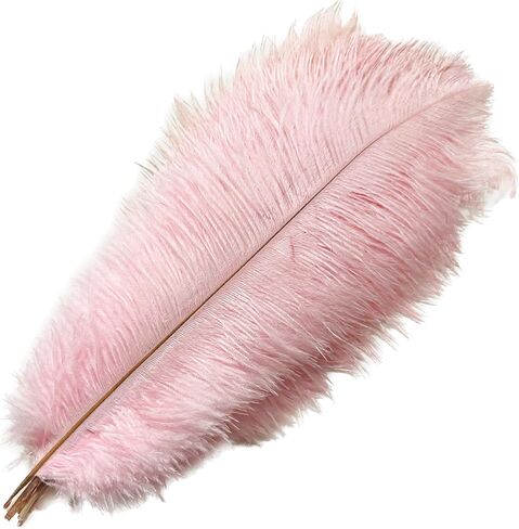 Happy Feather Natural Ostrich Feathers Centerpiece 14-16 inch for Wedding Home Party Decoration, DIY Craft-White- Pack of 10 in Saudi Arabia