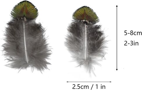 LWINGFLYER 100PCS Gold Green Peacock Pheasant Plumage 2-3 inch Small Natural Feathers for Craft Dream Catchers in Kuwait