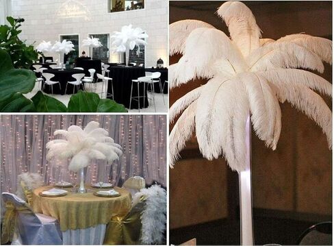 10pcs Natural Ostrich Feathers Plume 16-18inch(40-45cm) for Wedding Centerpieces Home Decoration (40-45cm,Red) in Saudi Arabia