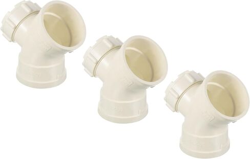 PATIKIL 4" 45 Degree Elbow Pipe Fitting with Opening, 2 Pcs Right Angle Splitter Duct Hose Connector for Drain Tubes, Drip Systems, White in Saudi Arabia
