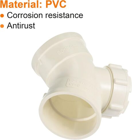 PATIKIL 4" 45 Degree Elbow Pipe Fitting with Opening, 2 Pcs Right Angle Splitter Duct Hose Connector for Drain Tubes, Drip Systems, White in Saudi Arabia