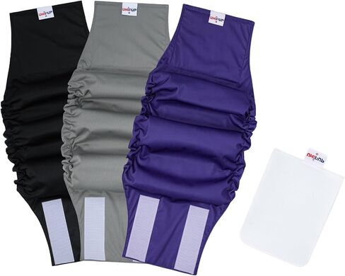 Washable Belly Band for Male Dogs,Pack of 3 High Absorbing Male Dog Diapers & Adjustable Strap Reusable Male Puppy Wraps for Small Dogs U-DM04S in Kuwait