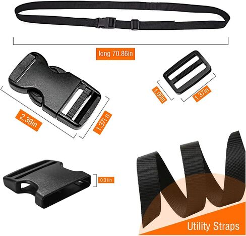 Premium Utility Straps with Quick Release Buckle Adjustable Short Nylon Tie Down Straps for Backpack Tactical Lashings Camping Gear Sleeping Bag Mattress Conveyor Belt Luggage in Saudi Arabia