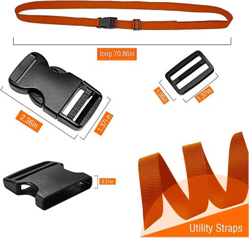 Premium Utility Straps with Quick Release Buckle Adjustable Short Nylon Tie Down Straps for Backpack Tactical Lashings Camping Gear Sleeping Bag Mattress Conveyor Belt Luggage in Saudi Arabia