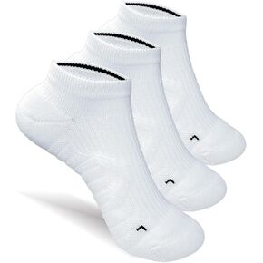 Tactia Athletic Running Ankle Socks Men Women, Cushioned Anti-Blister Coolmax Moisture Wicking Targeted Compression, 3 Pairs in Saudi Arabia
