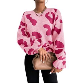 Verdusa Women's Drop Shoulder Graphic Sweater Old Money Crew Neck Knit Tops in Kuwait