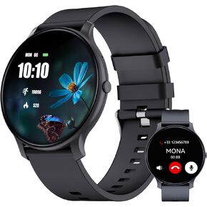 Smart Watch for Women Men, 1.46" 360x360 HD Touchscreen with 7Day Battery, 128 Sports Modes Fitness Tracker, Heart Rate/Sleep Monitor, IP68 Waterproof Smartwatch,Magnetic Charging (Matte Black) in Saudi Arabia