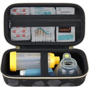Canboc Carrying Case for Asthma Inhalers, Handheld Spacer for Kids and Adults, Face Masks, Space Chamber, Inhaler Spacer Case with Mesh Pocket fit Medicine and Other Essentials, Pink (Case Only) in Kuwait