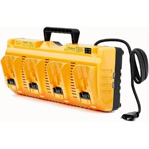 DCB104 Replacement for Dewalt Battery Charger Station,4 Port Multi Battery Charger with 2 USB Ports, Compatible with Dewalt All 12V 20V Max Lithium Battery in Kuwait