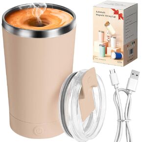 Hatisan كوب قهوة ذاتي التحريك مع غطاء كهربائي عالي السرعة كوب ذاتي التحريك 400 مل قابل لإعادة الشحن وقابل للفصل من الفولاذ المقاوم للصدأ كوب ذاتي التقليب للقهوة والحليب والكاكاو هدية عيد الميلاد (أسود) in Kuwait